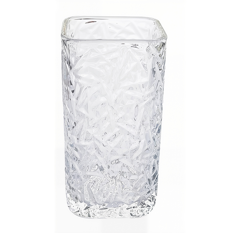 方口鉆石紋玻璃直杯